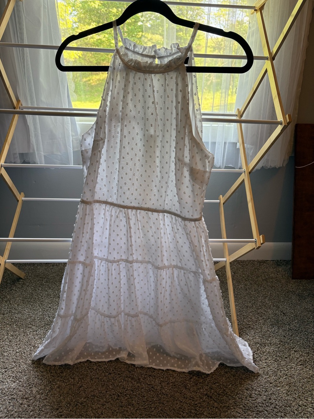 Trixxi White Swiss Dot Dress